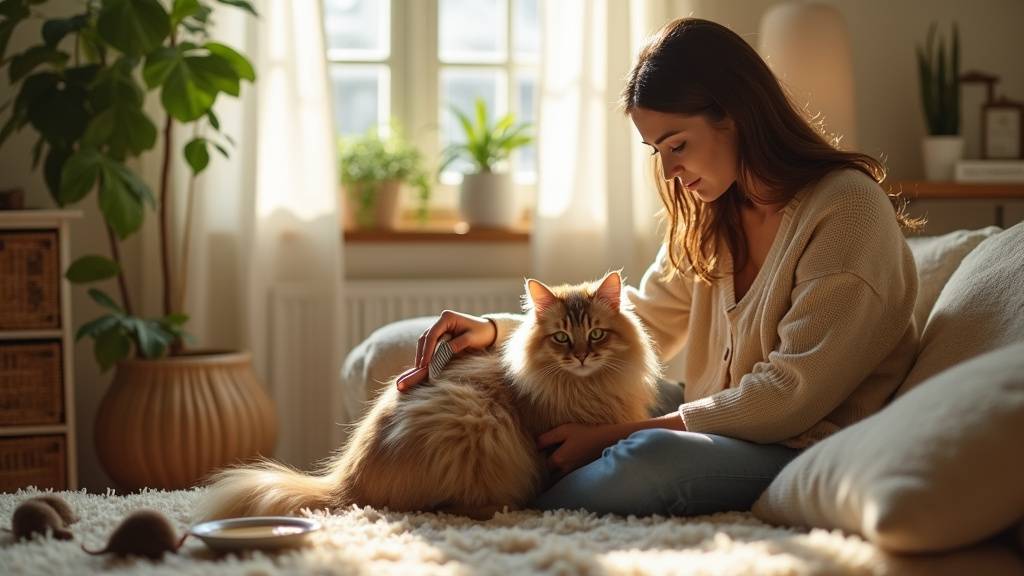 Illustration d'une famille avec plusieurs animaux de compagnie vivant en harmonie