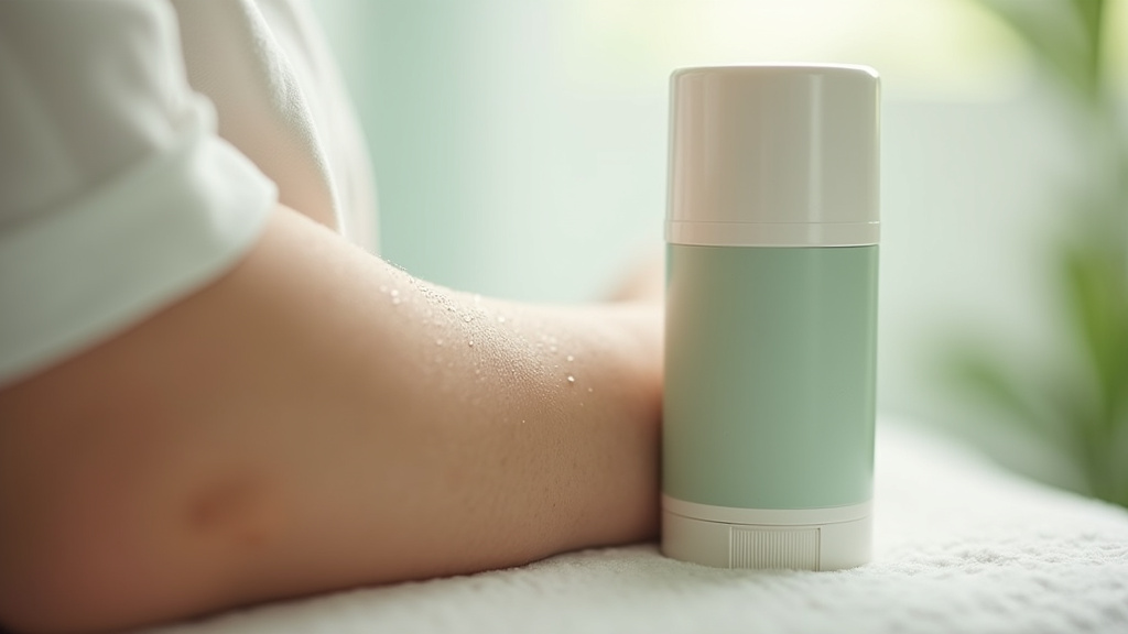 Déodorant Respire en format stick sur fond blanc avec des feuilles de menthe