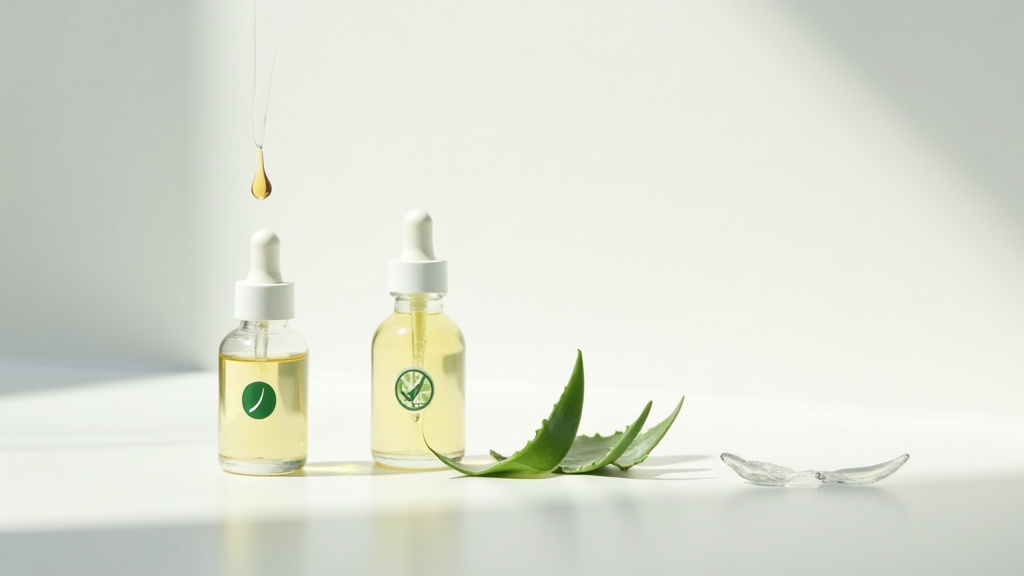 Laboratoire cosmétique avec flacons et équipements