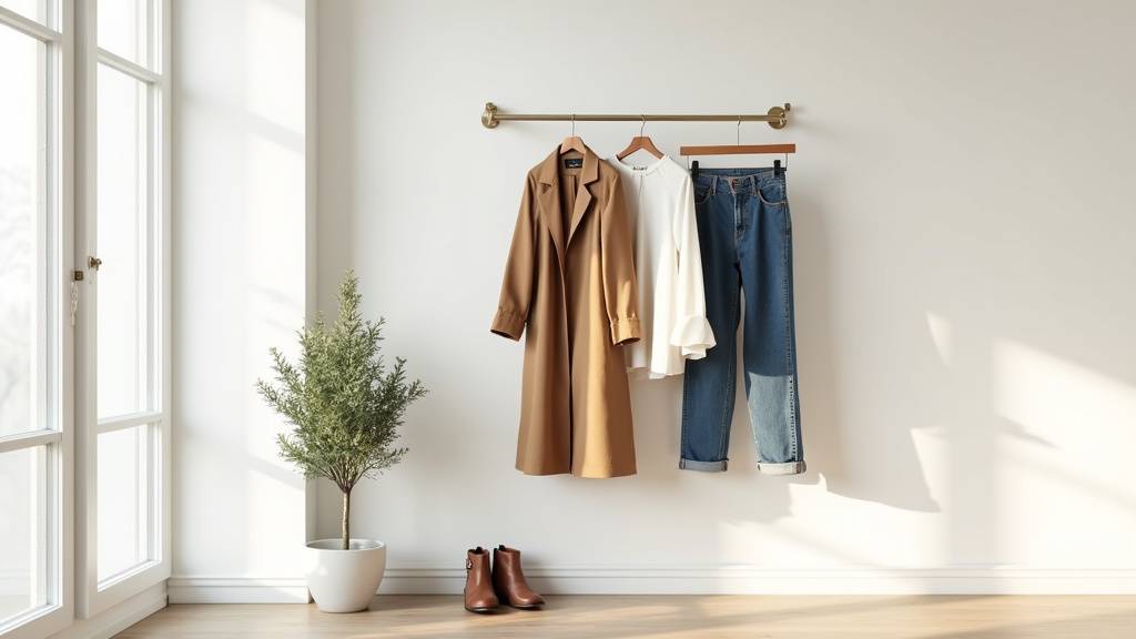Femme élégante dans une tenue minimaliste composée de pièces sobres en lin et coton