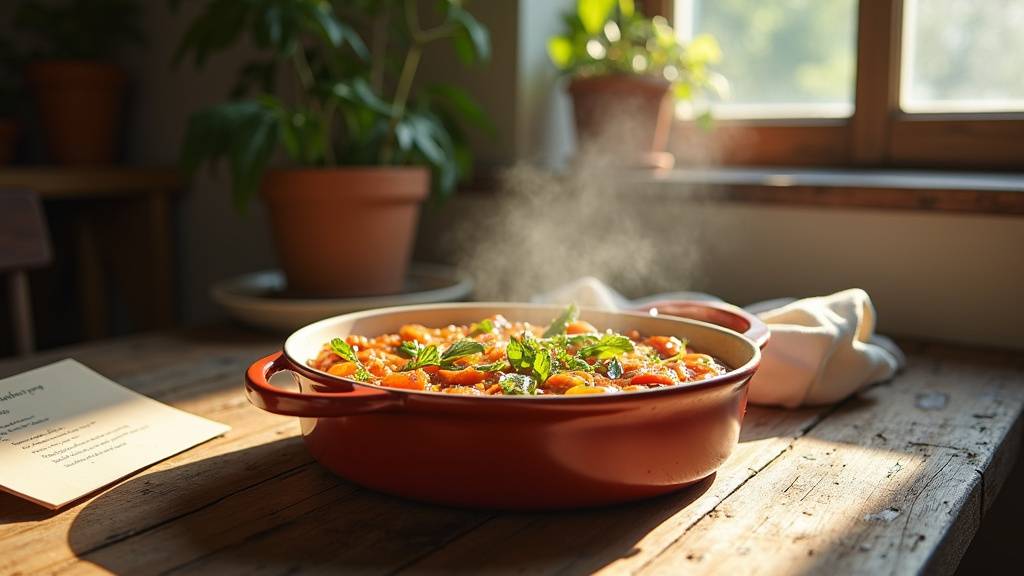 Plat familial composé de pâtes au fromage et légumes