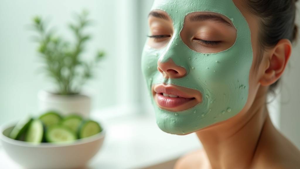 Collection de masques visage hydratants sur fond blanc