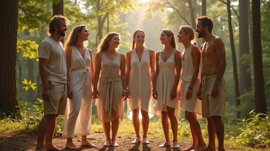 Interface de forum en ligne avec des discussions sur le naturisme