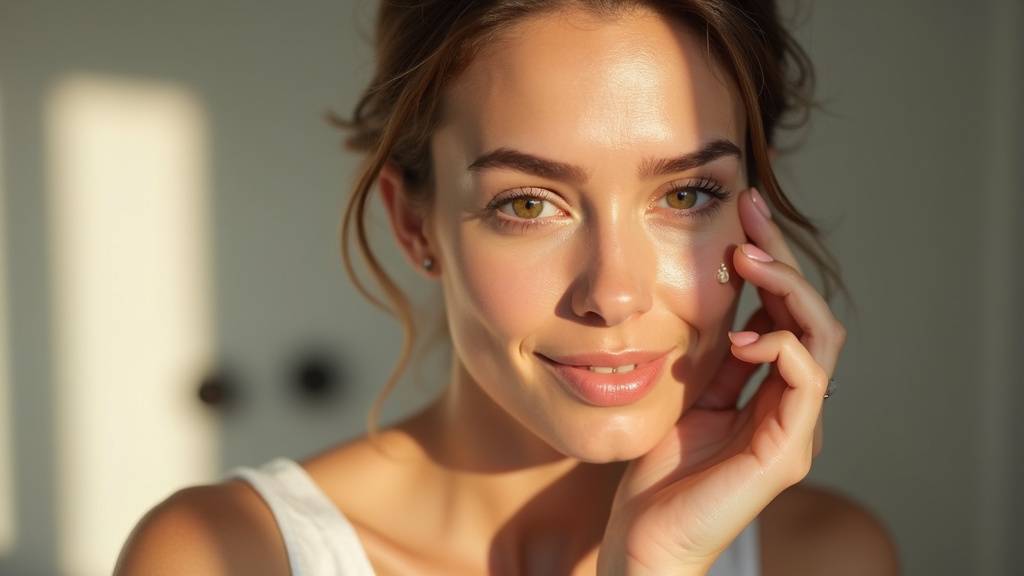 Flacon de sérum éclat visage sur fond clair avec gouttes de produit