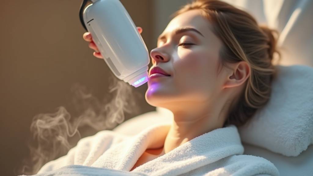 Portrait d'une femme avec un teint lumineux et des traits raffermis après un traitement par ultrasons