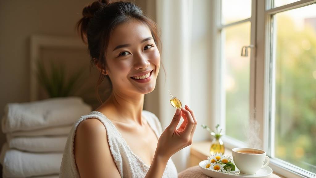 Femme souriante avec un teint lumineux naturel