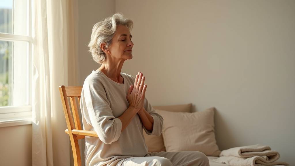 Session de yoga sur chaise en entreprise avec des employés souriants